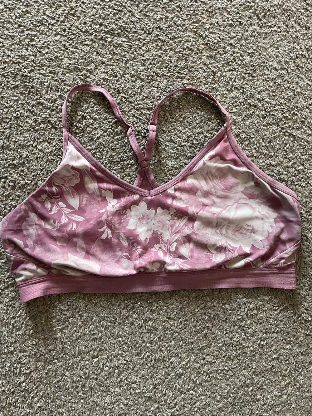Athletic Works Pink Floral Wireless Sports Bralette